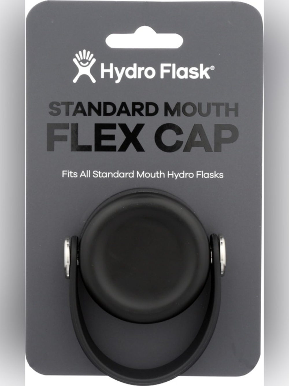 Hydro Flask Black Standard Mouth Flex Cap with Carry Loop